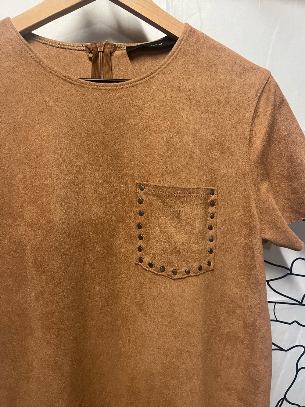 Olivaceous Vegan Suede Mini Dress (rack) - Picture 3 of 11
